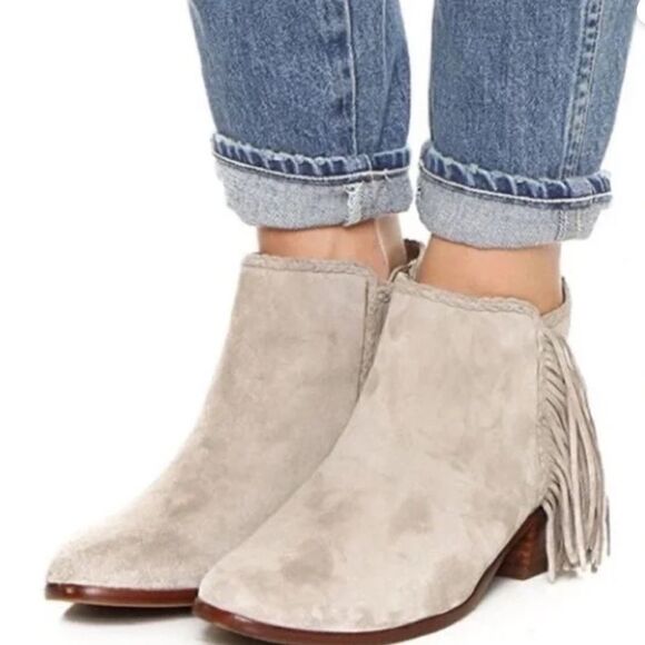 Sam Edelman Paige Zipper Fringe Ankle Bootie Boots Sz  10 - Picture 1 of 14